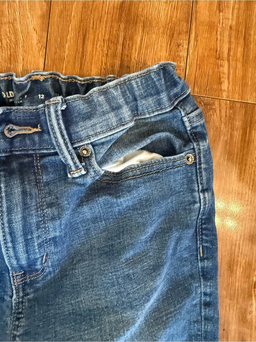 Old Navy Girls Blue Slim Straight Jeans Adjustable Waist Size 12